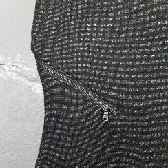 ALICE + OLIVIA Gyllen Dress Womens M Mini Black Metallic Fleck Zipper Net Lining - Picture 4 of 12